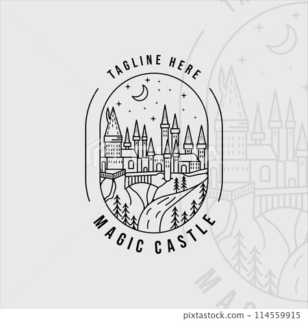 hogwarts castle line art logo vector illustration template icon graphic design. print apparel t-shirt harry potter hogwarts castle line art logo vector illustration template icon graphic design. print apparel t-shirt harry potter 114559915