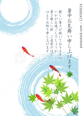 金魚夏天的問候楓葉背景 114560014