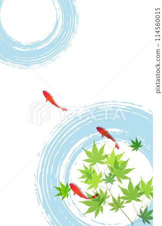 金魚夏天的問候楓葉背景 114560015