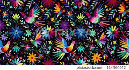 vector Mexican embroidery pattern vector Mexican embroidery pattern 114560052