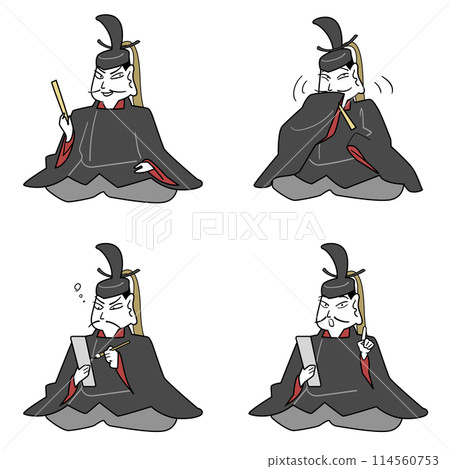 Heian nobleman-seiza pose set 114560753