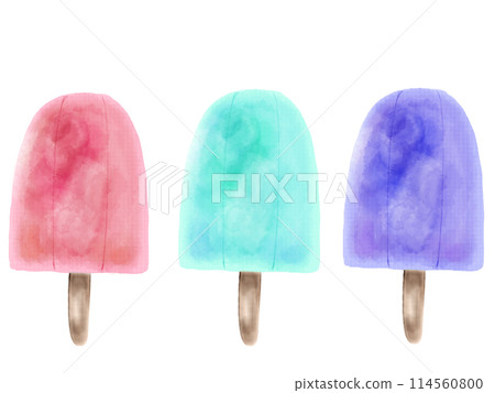 Colorful popsicle watercolor illustration 114560800