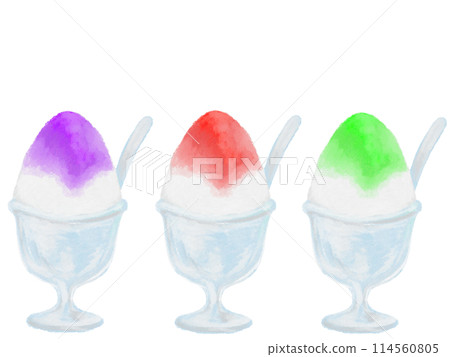 玻璃碗裡彩色刨冰的插圖 114560805