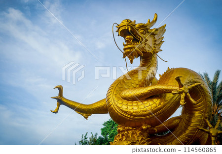 Hai Leng Ong Statue Phuket Old Town Golden Dragon Statue Hai Leng Ong Statue Phuket Old Town Golden Dragon Statue 114560865