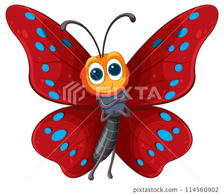 Cheerful Cartoon Butterfly Illustration 114560902