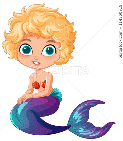 Cute Mermaid Child Illustration 114560919