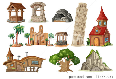 Diverse Architectural Structures Illustration 114560934
