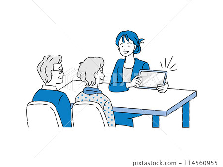 一對夫婦諮詢老年憂慮的插圖 114560955