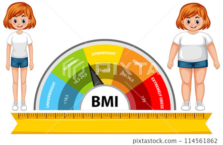 BMI Scale with Two Figures 114561862