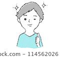 插畫素材：臉部沒有問題的男人 114562026