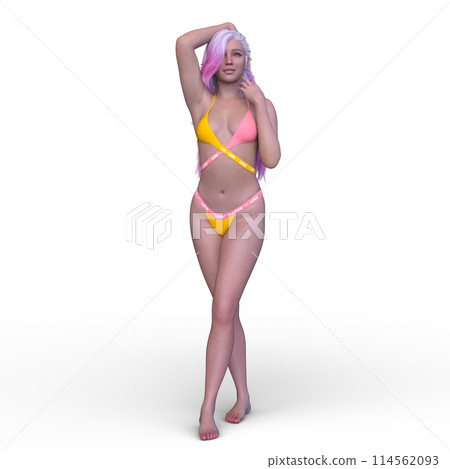 比基尼泳裝形象的一名婦女 比基尼泳裝形象的一名婦女 114562093