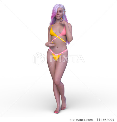 A woman in a bikini figure 114562095