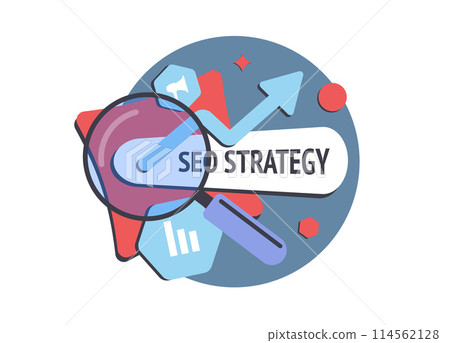 SEO strategy illustration with keyword...-插圖素材 [114562128] - PIXTA圖庫