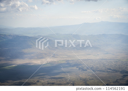 Desert like dry mountainous landscape of Armenian highlands, Mount Ararat in Turkey 114562191