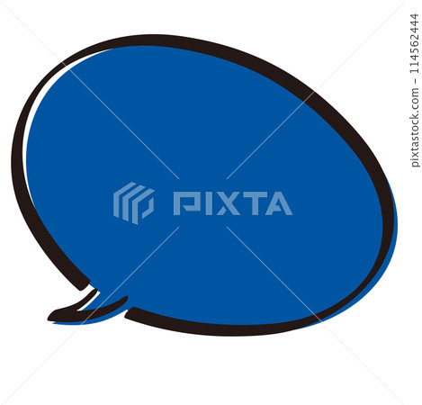 Rough hand-drawn brush stroke speech bubble / blue Rough hand-drawn brush stroke speech bubble / blue 114562444