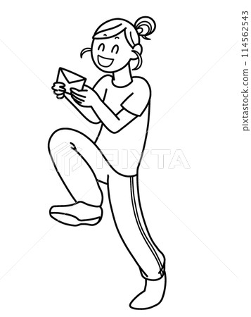 一個女人很高興收到一封信 114562543