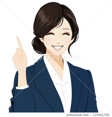 穿西裝的女人的插圖,鮑勃,指導,解釋,評論。 穿西裝的女人的插圖,鮑勃,指導,解釋,評論。 114562700