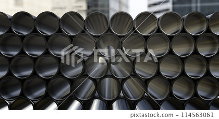 Pipes on a construction site 114563061