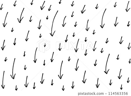 Hand-drawn curved down arrow material Hand-drawn curved down arrow material 114563356