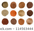 Set of brown watercolor circles isolated on a white background. Watercolour brown, red, chocolate, coffee circles Set of brown watercolor circles isolated on a white background. Watercolour brown, red, chocolate, coffee circles 114563444