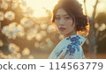 A woman in a kimono 114563779