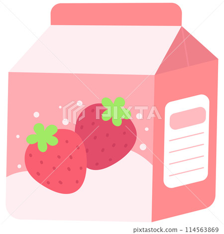 cute sweet hand drawn colorful sweet and dessert cakes cafe hopping illustration strawberry milk 114563869