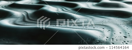 Smooth dark green stone or concrete waves, creating a sleek and modern visual effect. Smooth dark green stone or concrete waves, creating a sleek and modern visual effect. 114564164