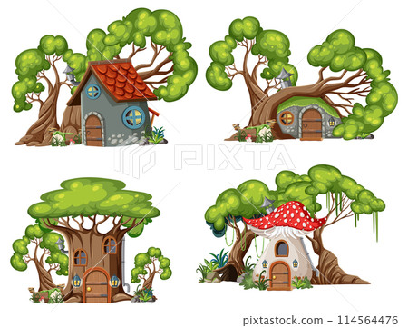 Enchanted Forest Treehouse Illustrations Enchanted Forest Treehouse Illustrations 114564476