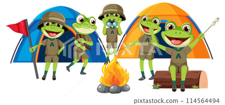 Frogs Camping Adventure 114564494