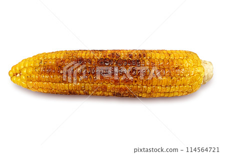 Grilled corn illustration realistic white background 114564721