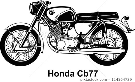Classic Motorcycle - Vector Stencil, Silhouette, Vector Clip Art for tshirt and emblem 114564729