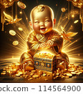 Golden white snake that brings good fortune 114564900