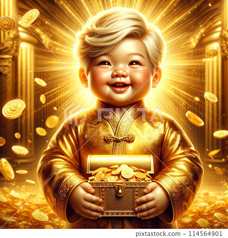 Golden white snake that brings good fortune 114564901