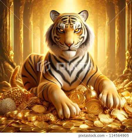 Golden white snake that brings good fortune 114564905