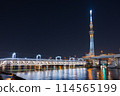 Skytree and night view seen from Sumida River 114565199