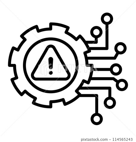 AI 風險圖像圖示。齒輪內部有一個感嘆號。 AI 風險圖像圖示。齒輪內部有一個感嘆號。 114565243
