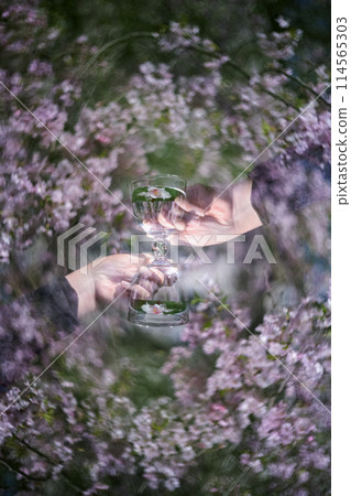 櫻花和玻璃沙漏般的藝術 櫻花和玻璃沙漏般的藝術 114565303