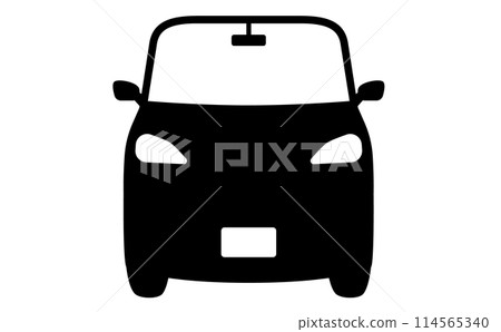 Front/forward facing car silhouette icon illustration, mark, parking, automobile, wagon, etc. 114565340