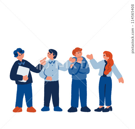 人們開會的手繪插圖 114565408