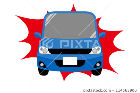 藍色汽車危險駕駛發生事故插畫素材 114565900