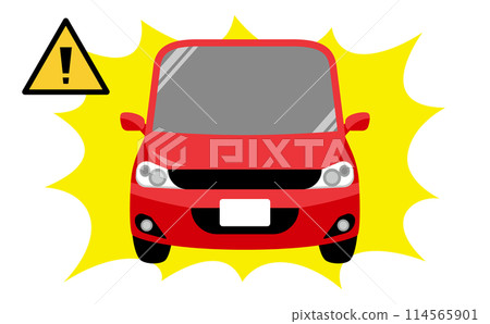 紅色汽車危險駕駛發生事故插畫素材 114565901
