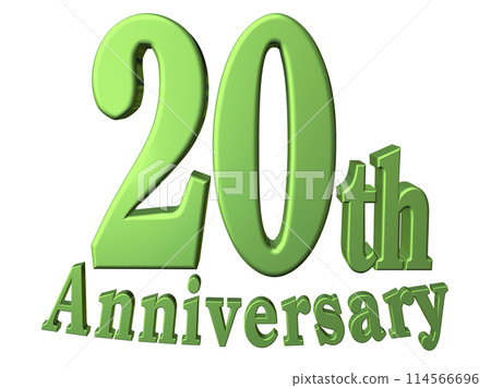 3DCG文字「20週年/20週年」綠色、綠色 3DCG文字「20週年/20週年」綠色、綠色 114566696
