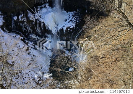 View of Kegon Falls in winter from the observation deck View of Kegon Falls in winter from the observation deck 114567013