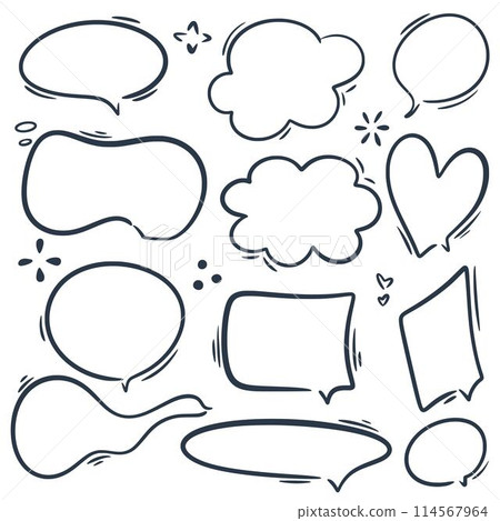 Text cloud doodle set vector graphics Text cloud doodle set vector graphics 114567964