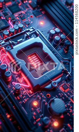 電子電路、網路空間、霓虹燈、不久的將來、CPU 114568200