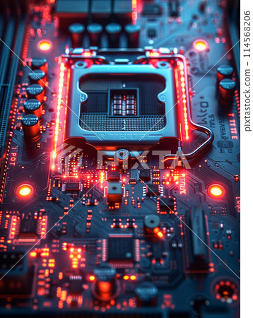 電子電路、網路空間、霓虹燈、不久的將來、CPU 114568206
