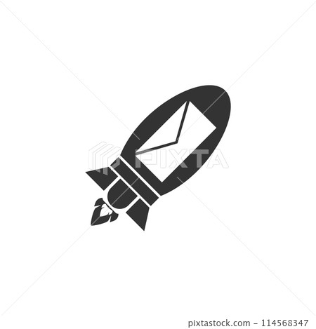 Flying message icon flat 114568347