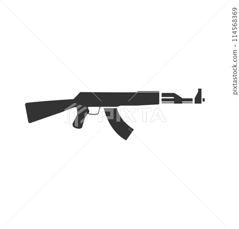Assault rifle icon flat 114568369