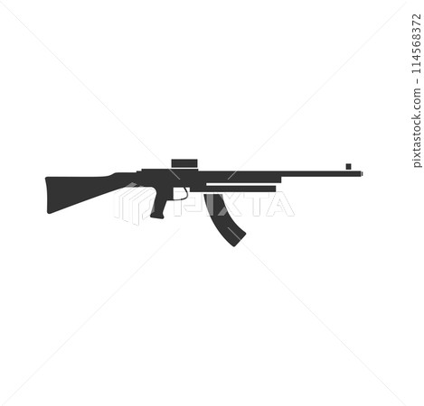 Machine gun icon flat 114568372