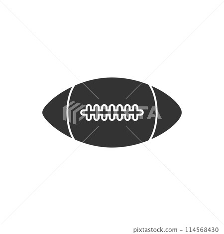 Rugby ball icon flat 114568430